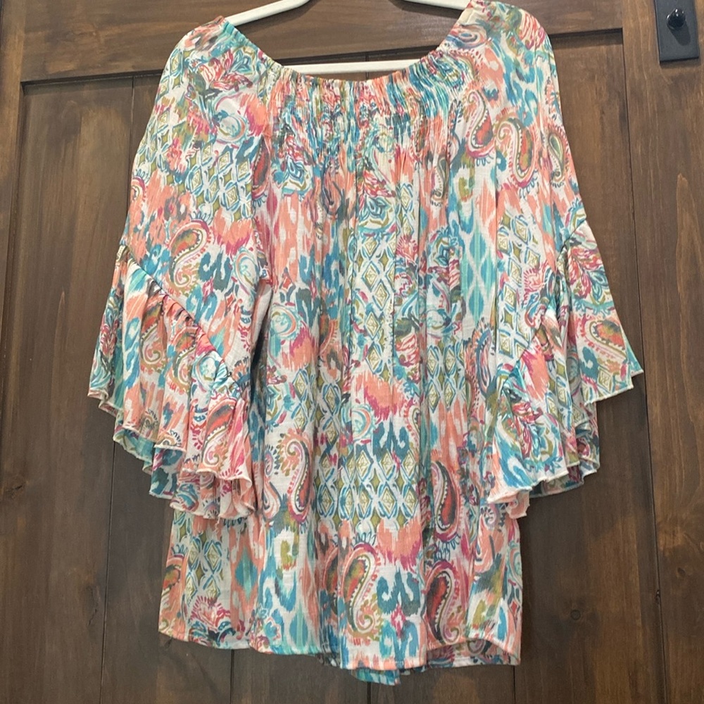 E234 Spense Tunic Women's Sz. XL Bell SLeeve Women's Lightweight